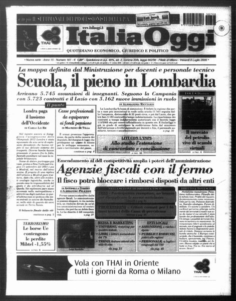 Italia oggi : quotidiano di economia finanza e politica